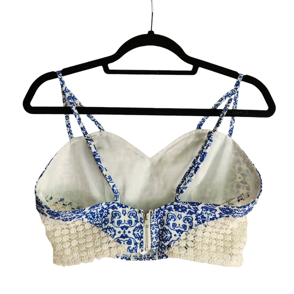 NWT LF Boutique Mika & Gala Crop Tank Top - Blue & White - Picture 3 of 5